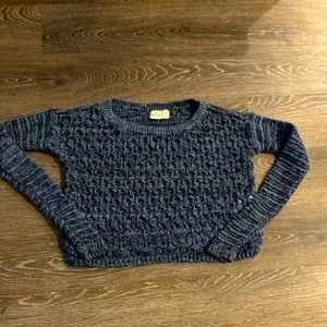 Hollister Dark Blue Knit Sweater Crop size small 2016